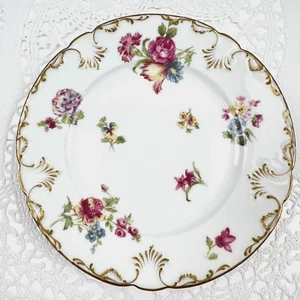 Vintage Limoges France GDA Burley & Co 5 Dessert Plates Gilded Floral Signed - Picture 1 of 10