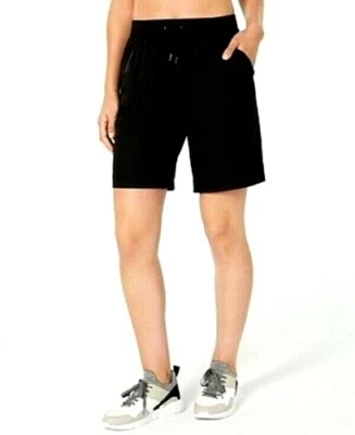 (NUEVO CON ETIQUETAS) Pantalones Cortos Ideology Para Mujer Negros con Cordón Atletismo/Caminar Fitness Talla S Foto 1 de 4