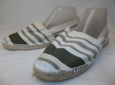 Zapato Artesania alpargata clásica para mujer EE. UU. 9 beige oliva rayas lona NUEVO  Foto 1 de 4