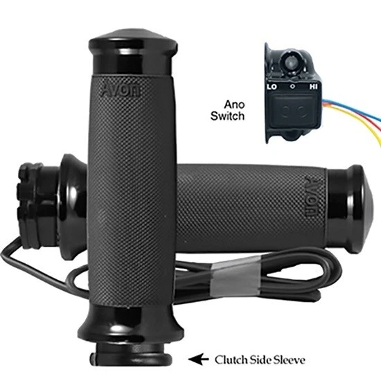 NUEVO AVON Empuñaduras térmicas con cojín de aire negro para Harley Davidson (acelerador exterior) Foto 1 de 1