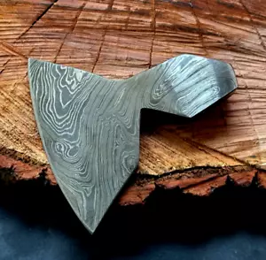 Handmade Damascus Steel Axe Head Blank | Heat Treated | Jayger - Picture 1 of 5