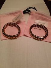 Kate Spade Gold Plated Sliced Scallops Pink Multi Small Metal Stretch Bracelet