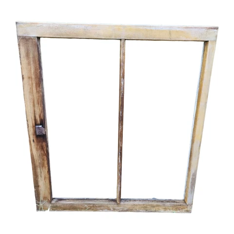 Vintage Antique Wood Window Sash Frame No Glass  Included White Cover