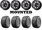 Kit 4 Maxxis Bighorn 3.0 Tires 26X9-12 On Moose 399X Matte Black Wheels Can