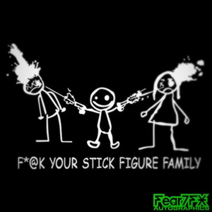 FCK Stickfigur Familie lustig Aufkleber Aufkleber für Auto Van Fenster Stoßstange Wohnwagen - Bild 1 von 2