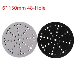 150mm 48-Hole Soft Hook & Loop Sanding Disc Cushion Interface Pad Backing Pads - Picture 1 of 7