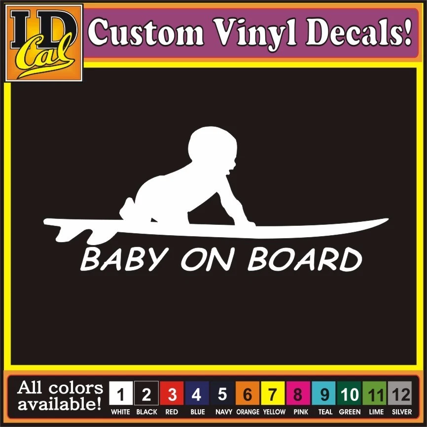 Bebé a bordo Surf Surf Tabla de surf Coche Camión Ventana Divertida Vinilo Calcomanía Pegatinas Foto 1 de 1