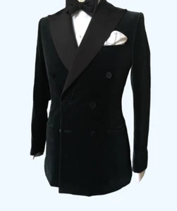 Men Luxury Party Prom Dinner  Tuxedo Wedding Blazer Tops Velvet Suit Jacket - Picture 1 of 4
