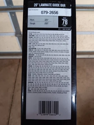 Barra guía motosierra 20" 78DL .050 .325 sable / raya plateada  Foto 1 de 2