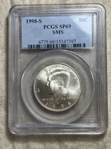 1998-S KENNEDY HALF DOLLAR 50C PCGS MS69 SMS SPECIAL MINT SET MATTE SATIN PROOF - Picture 1 of 8
