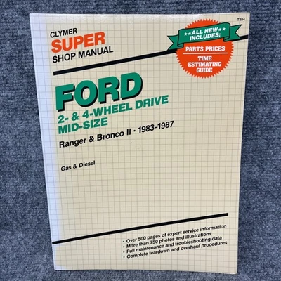 Ford Ranger Bronco ll Pick-up 1983-1987 Manual de Serviço de Reparo 1984 1985 1986 - Imagem 1 de 4