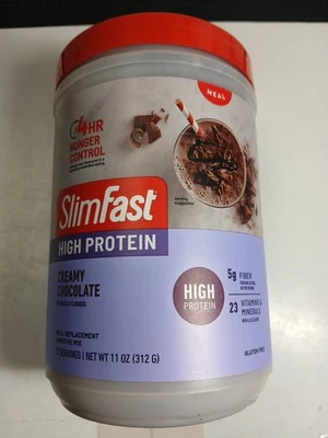 Mezcla de batido Slim Fast High Protein Replace chocolate cremoso 11 oz caducidad 5/06/2026 Foto 1 de 4