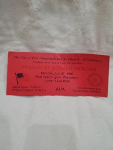 Ronald Reagan VIP Pass Port Washington, Wisonsin, July 27, 1987 - Picture 1 of 7