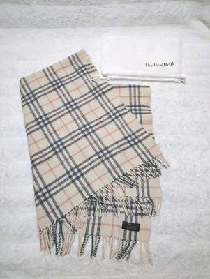 Bufanda Burberry London Nova Check 100 % cachemir 35" x 29" hecha en Inglaterra Foto 1 de 4