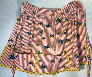 Vintage Hand Made Half Apron 1990s, pockets never worn, butterflies - Bild 1 von 3