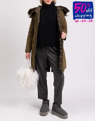 PVP €547 PEUTEREY Chaqueta Parka de Plumón Wuyi IT40 US4 S Repelente al Agua Borde de Piel de Zorro Foto 1 de 4