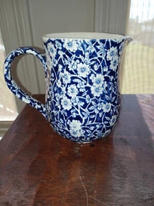 24 Oz Pitcher Calico Blue (Crownford Stamp) by Staffordshire - Picture 1 of 3