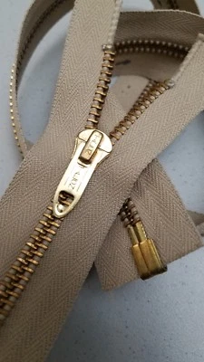 Vtg70s "TALON USA" BULLET SLIDER ZIPPER/SEPARATING/Metal=29" BRASS#5?/BGE.COTTON - Image 1 of 4