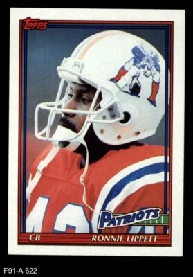 1991 Topps #622 Ronnie Lippett Patriots Miami (FL) 8 - NM/MT - Image 1 of 2