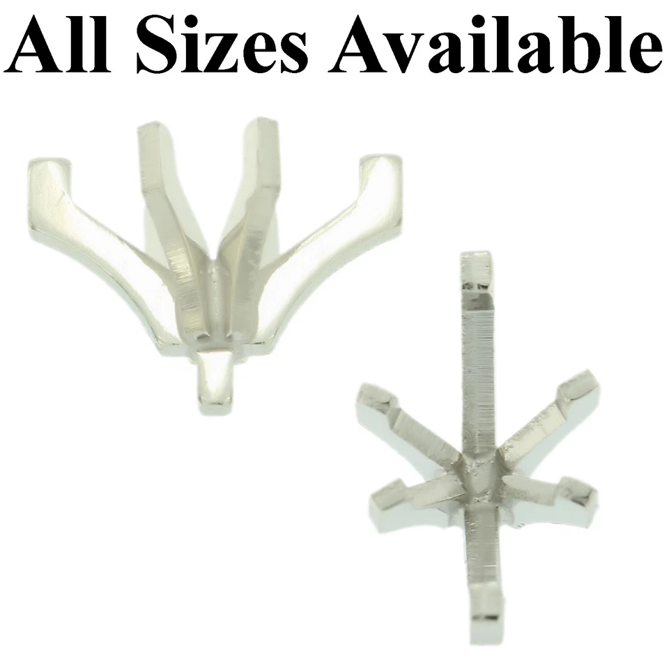 Ajuste de cabeza de clavija de 6 clavijas platino marquesa estilo estándar para piedra central EE. UU. Foto 1 de 4