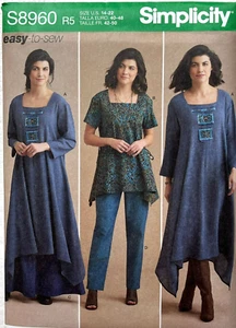 Simplicity Pattern S8960 Misses Dress or Tunic, Skirt & Pant  Sizes:  14 - 22 - Picture 1 of 2