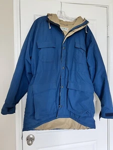 Vintage LL Bean Baxter State Parka Jacket Mens Extra Large Blue USA Made Outdoor - Picture 1 of 15