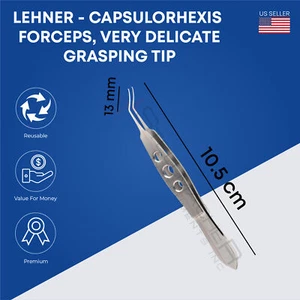 Lehner – Capsulorhexis Forceps, veryh delicate grasping tips, 10.5cm - Picture 1 of 2