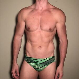 Mens Green Speedo Swim Brief - Size 32