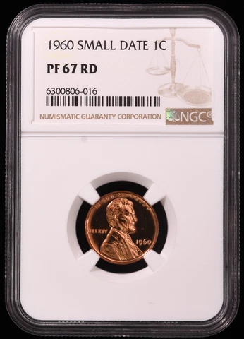 1960 Small Date Proof Lincoln Memorial Cent 1c Certified by NGC PF67 RD Cover