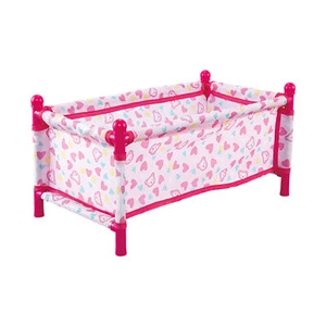 Pretend Play Toy Kids Doll Bed Pink Girls Toy Baby Doll Accessory Mini Doll Crib - Picture 1 of 12