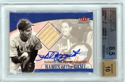 2001 Fleer Genuine Name of the Game Phil Rizzuto BGS 8.5 / 10 AWESOME AUTO !! - Image 1 of 2