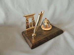 Office decorative accessory bronze and wood EGYPT for pen or pencil - Picture 1 of 7