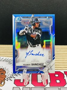 2021 Bowman Chrome YOLBERT SANCHEZ BLUE REFRACTOR 1ST PROSPECT AUTO RC #122/150!