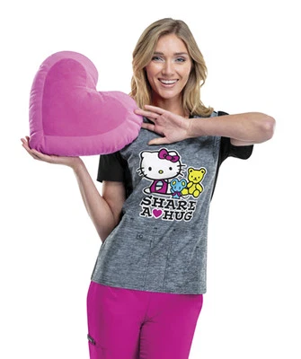 Hello Kitty Share Cherokee Scrubs Tooniforms V Neck Top TF602XB6 HKET - Image 1 of 4