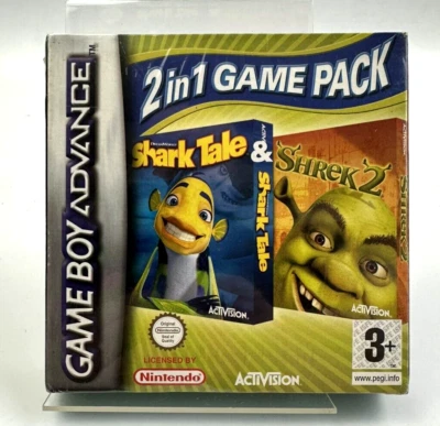 GBA 2 In 1 Game Pack - Shark Tale + Shrek 2, Brand New Factory Sealed - Image 1 of 4
