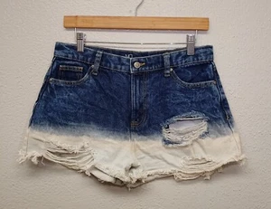 Nobo High Rise Sz 9 Mom Fit Distressed Blue White Distressed Denim Shorts  - Picture 1 of 5