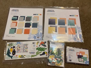 Creative Memories 5pc SET: "Sun Soaked" 12x12 Paper(2pks) & Decorative - Picture 1 of 7
