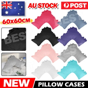 Ruffled U Shape Tri Boomerang Pillowcase 280TC Poly Cotton Free Post Brand New - Picture 1 of 17