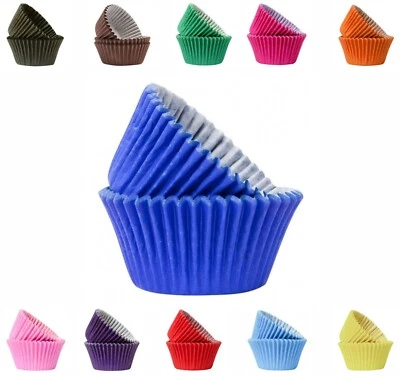 Lebendige, bunte Back Cupcake Formen Fettdicht Papier Backen Kuchen Formen 50mm - Bild 1 von 4