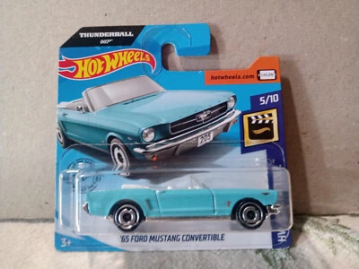 HOT WHEELS 1/64-FORD MUSTANG CONVERTIBLE '65-HW SCREEN TIME 5/10-LIGHT BLU-NUOVO - Imagen 1 de 4