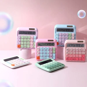 Dopamine Candy Colored Desktop Calculator With Large LCD Display And Big Buttons - Picture 1 of 17