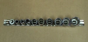 Lot/10 CRAFTSMAN 3/8" SAE 12pt Shallow Well Sockets Adapter 3/8 to 1/4 - (1) 8pt - Picture 1 of 10