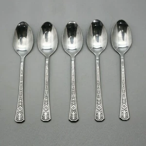 Lote de 5 cucharaditas de colección vajilla Interpur Florencia 6" set acero inoxidable 8 pedales Corea - Imagen 1 de 6