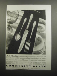 1933 Oneida Community Plate Silver Ad - Lady Hamilton - Picture 1 of 1