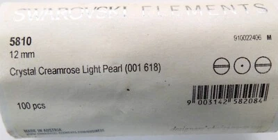 Genuine Master Pack Swarovski Crystal Beads #5810 12mm Creamrose Light 100 PC - Image 1 of 2