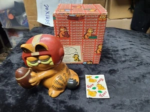 Vintage 1978 GARFIELD E-9139 Sports Bank Football In Original Box No Stopper - Imagen 1 de 6