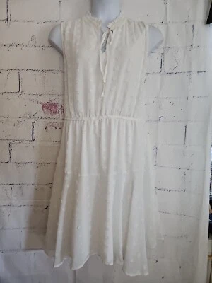 Vestido Vaina Cato Blanco Punto Suizo Talla Grande 22W/24W Sin Mangas Cuello Corbata Forrado Foto 1 de 4