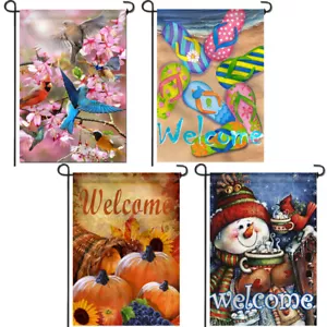 Anley Seasonal Garden Flags Set - 4 Seasons Series Double Sided Yard Flags - Picture 1 of 7
