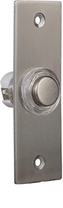 Byron 2201/2 Wired Door Bell Push - Satin Chrome (M841) - Picture 1 of 5