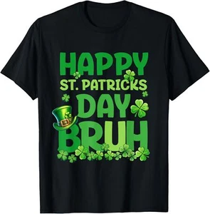 Bruh St Patricks Day Teens Boys Kids Saint Patricks Day T-Shirt - Picture 1 of 5